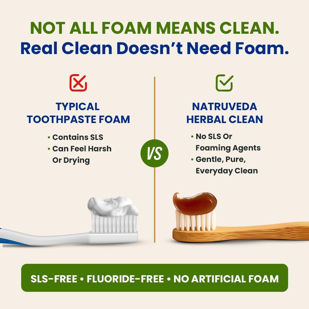 Neem Herbal Toothpaste with Complimentary Copper Tongue Scraper | Fluoride Free, SLS Free, Natural Toothpaste for Adults | Ayurvedic Oral Care with Mint & 8 Herbal Ingredients | 3.52 oz