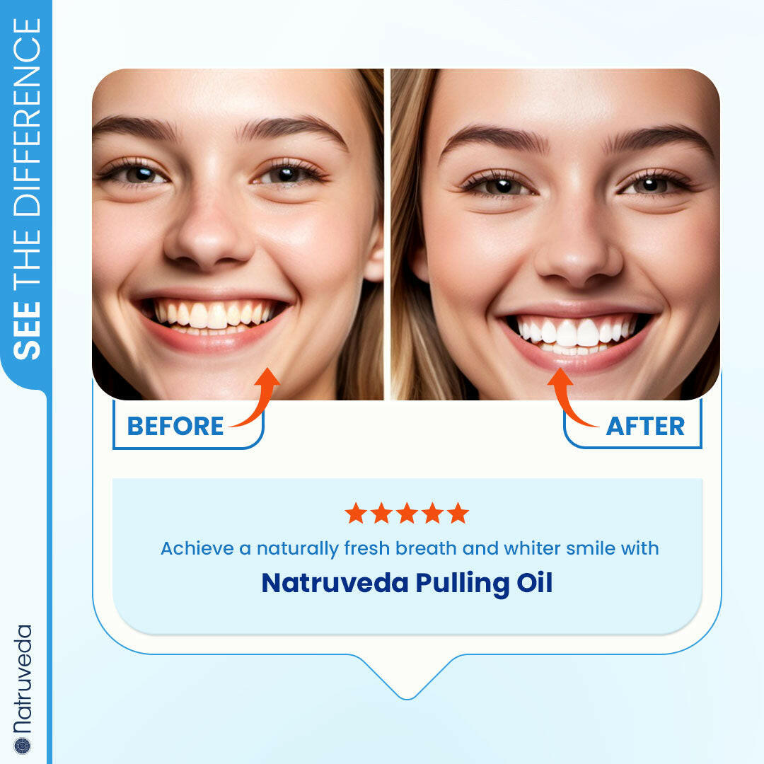 Natruveda Advanced Coconut Oil Pulling 10 Fl Oz + Free Copper Tongue Scraper