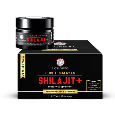 Natruveda Pure Himalayan Shilajit Resin Plus Ashwagandha & 9 Herbs - 1.27 Oz