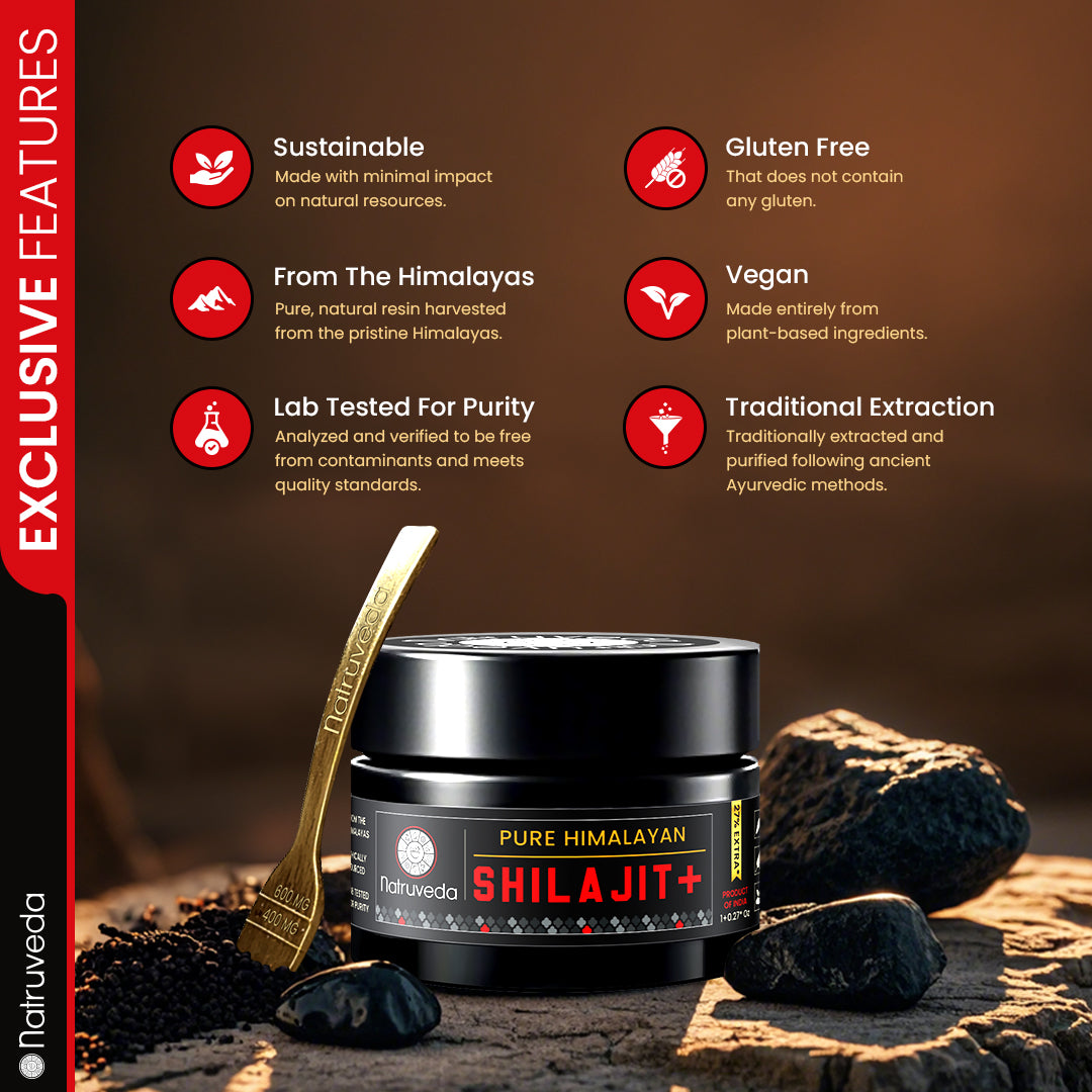Natruveda Pure Himalayan Shilajit Resin Plus Ashwagandha & 9 Herbs - 1.27 Oz