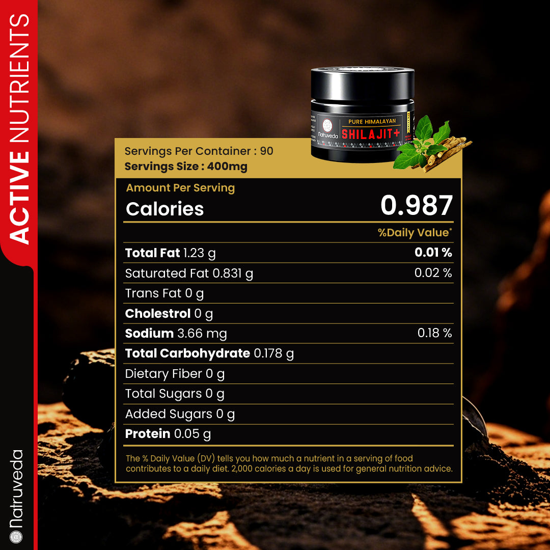 Natruveda Pure Himalayan Shilajit Resin Plus Ashwagandha & 9 Herbs - 1.27 Oz