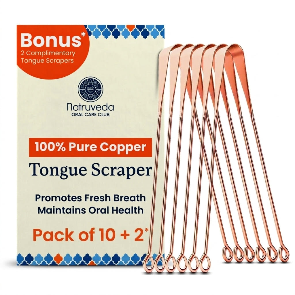 Natruveda 100% Pure Copper Tongue Scraper