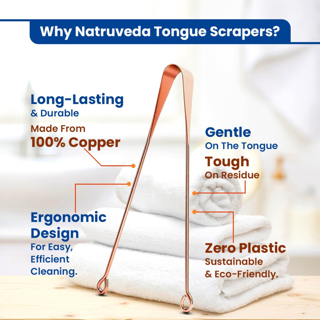 Natruveda 100% Pure Copper Tongue Scraper