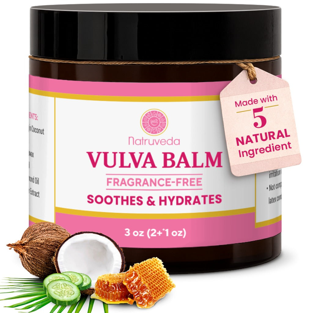 Natruveda Natural Vulva Balm | Fragrance Free | 3 oz (85g)