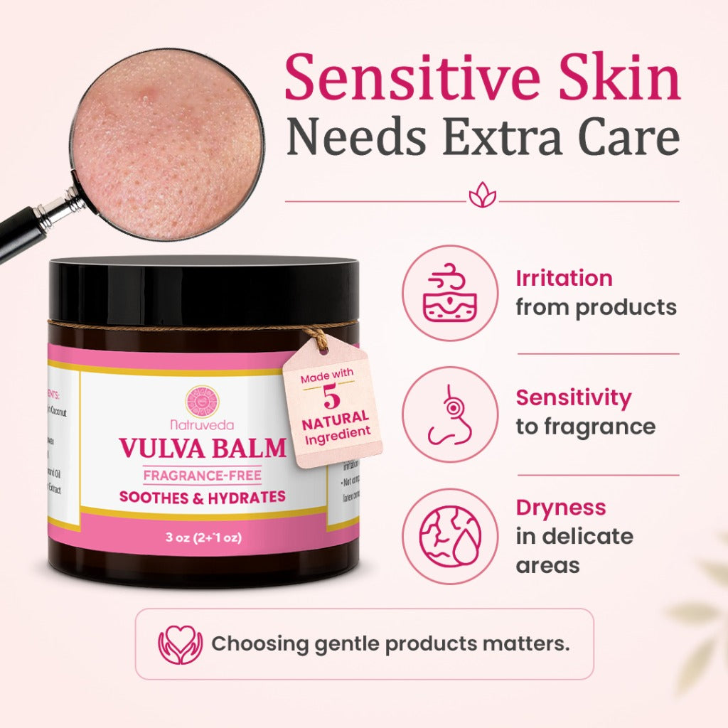 Natruveda Natural Vulva Balm | Fragrance Free | 3 oz (85g)