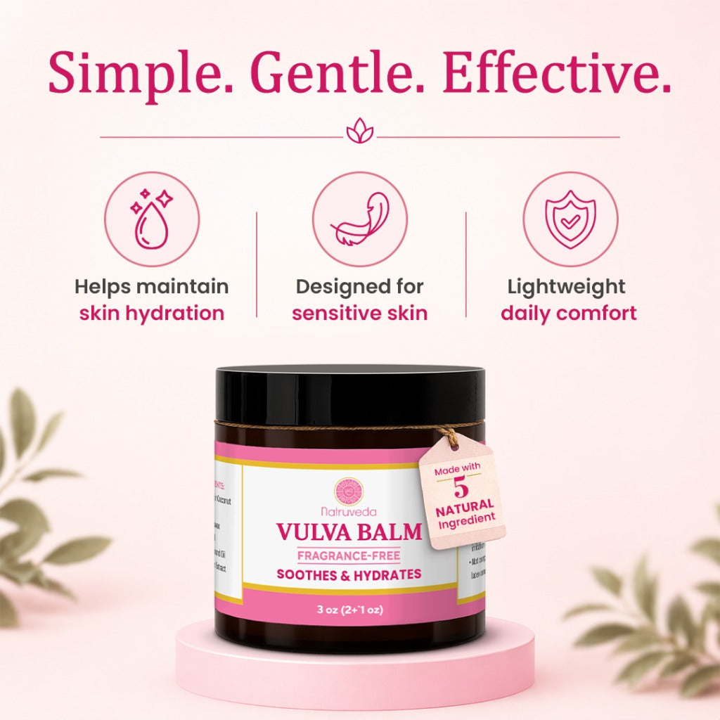 Natruveda Natural Vulva Balm | Fragrance Free | 3 oz (85g)